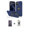 MARSİLYAN™- iPhone 12 Pro Max Kılıf Odak Form Prime - Siyah Bilvis Hayalet Cam Ekran Koruyucu + Neon Fosforlu Kamera Lens - BZ