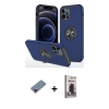 MARSİLYAN™- iPhone 12 Pro Max Kılıf Odak Form Prime - Siyah Bilvis Hayalet Cam Ekran Koruyucu + Metal Kamera Lens Koruma Cam - KI