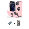 MARSİLYAN™- iPhone 12 Pro Max Kılıf Odak Form Prime - Siyah Bilvis Hayalet Cam Ekran Koruyucu + Metal Kamera Lens Koruma Cam - KI