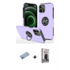 MARSİLYAN™- iPhone 12 Pro Max Kılıf Odak Form Prime - Siyah Bilvis Hayalet Cam Ekran Koruyucu + Shine Kamera Lens Koruma Cam - MI