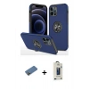 MARSİLYAN™- iPhone 12 Pro Max Kılıf Odak Form Prime - Siyah Bilvis Hayalet Cam Ekran Koruyucu + Shine Kamera Lens Koruma Cam - GD