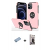 MARSİLYAN™- iPhone 12 Pro Max Kılıf Odak Form Prime - Siyah Bilvis Hayalet Cam Ekran Koruyucu + Shine Kamera Lens Koruma Cam - MI