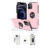 MARSİLYAN™- iPhone 12 Pro Max Kılıf Odak Form Prime - Siyah Bilvis Hayalet Cam Ekran Koruyucu + Shine Kamera Lens - LT