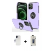 MARSİLYAN™- iPhone 12 Pro Max Kılıf Odak Form Prime - Siyah Bilvis Hayalet Cam Ekran Koruyucu + Shine Kamera Lens - LT