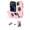 MARSİLYAN™- iPhone 12 Pro Max Kılıf Odak Form Prime - Siyah Bilvis Hayalet Cam Ekran Koruyucu + Shine Kamera Lens Koruma Cam - SABE