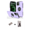 MARSİLYAN™- iPhone 12 Pro Max Kılıf Odak Form Prime - Siyah Bilvis Hayalet Cam Ekran Koruyucu + Shine Kamera Lens Koruma Cam - SABE
