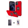 MARSİLYAN™- iPhone 12 Pro Max Kılıf Odak Form Prime - Siyah Joko 5D Cam + Neon Fosforlu Kamera Lens - BZ