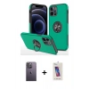 MARSİLYAN™- iPhone 12 Pro Max Kılıf Odak Form Prime - Siyah Joko 5D Cam + Neon Fosforlu Kamera Lens - BZ
