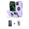 MARSİLYAN™- iPhone 12 Pro Max Kılıf Odak Form Prime - Siyah Joko 5D Cam + Neon Fosforlu Kamera Lens - BZ