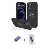 MARSİLYAN™- iPhone 12 Pro Max Kılıf Odak Form Prime - Siyah Joko 5D Cam + Metal Kamera Lens Koruma Cam - GD