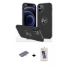 MARSİLYAN™- iPhone 12 Pro Max Kılıf Odak Form Prime - Siyah Joko 5D Cam + Renkli Kamera Lens Koruma Cam - TU