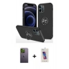 MARSİLYAN™- iPhone 12 Pro Max Kılıf Odak Form Prime - Siyah Joko 5D Cam + Neon Fosforlu Kamera Lens - YL