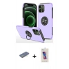 MARSİLYAN™- iPhone 12 Pro Max Kılıf Odak Form Prime - Siyah Joko 5D Cam + Yeşil Renkli Kamera Lens Koruma Cam