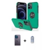 MARSİLYAN™- iPhone 12 Pro Max Kılıf Odak Form Prime - Siyah Joko Magic 5D Cam + Mavi Neon Fosforlu Kamera Lens