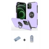 MARSİLYAN™- iPhone 12 Pro Max Kılıf Odak Form Prime - Siyah Joko Magic 5D Cam + Mavi Shine Kamera Lens Koruma Cam