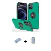 MARSİLYAN™- iPhone 12 Pro Max Kılıf Odak Form Prime - Siyah Joko Magic 5D Cam + Mavi Shine Kamera Lens Koruma Cam