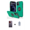 MARSİLYAN™- iPhone 12 Pro Max Kılıf Odak Form Prime - Siyah Joko Magic 5D Cam + Neon Fosforlu Kamera Lens - TU