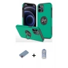 MARSİLYAN™- iPhone 12 Pro Max Kılıf Odak Form Prime - Siyah Joko Magic 5D Cam + Pembe Shine Kamera Lens Koruma Cam