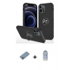 MARSİLYAN™- iPhone 12 Pro Max Kılıf Odak Form Prime - Siyah Joko Magic 5D Cam + Shine Kamera Lens Koruma Cam - GI