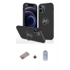MARSİLYAN™- iPhone 12 Pro Max Kılıf Odak Form Prime - Siyah Joko Magic 5D Cam + Shine Kamera Lens Koruma Cam - SABE