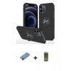 MARSİLYAN™- iPhone 12 Pro Max Kılıf Odak Form Prime - Siyah Joko Magic 5D Hayalet Cam + Pembe Shine Kamera Lens Koruma Cam