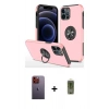 MARSİLYAN™- iPhone 12 Pro Max Kılıf Odak Form Prime - Siyah Joko Magic 5D Hayalet Cam + Neon Fosforlu Kamera Lens - TU