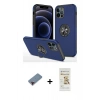 MARSİLYAN™- iPhone 12 Pro Max Kılıf Odak Form Prime - Siyah Mat Seramik Nano Ekran Koruyucu + Metal Kamera Lens Koruma Cam - KI