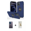 MARSİLYAN™- iPhone 12 Pro Max Kılıf Odak Form Prime - Siyah Mat Seramik Nano Ekran Koruyucu + Neon Fosforlu Kamera Lens - MI