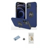 MARSİLYAN™- iPhone 12 Pro Max Kılıf Odak Form Prime - Siyah Mat Seramik Nano Ekran Koruyucu + Shine Kamera Lens Koruma Cam - MI
