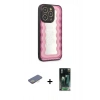 MARSİLYAN™- iPhone 12 Pro Max Kılıf Odak Klasik Serisi - Şeffaf 360 Full Body Arka Koruyucu + Renkli Kamera Lens Koruma Cam - SI