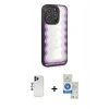 MARSİLYAN™- iPhone 12 Pro Max Kılıf Odak Klasik Serisi - Şeffaf Royal Nano Ekran Koruyucu + Shine Kamera Lens - LT