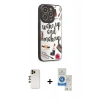 MARSİLYAN™- iPhone 12 Pro Max Kılıf Odak Klasik Serisi - Şeffaf Royal Nano Ekran Koruyucu + Shine Kamera Lens - GD