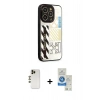 MARSİLYAN™- iPhone 12 Pro Max Kılıf Odak Klasik Serisi - Şeffaf Royal Nano Ekran Koruyucu + Shine Kamera Lens - GD