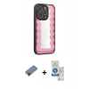 MARSİLYAN™- iPhone 12 Pro Max Kılıf Odak Klasik Serisi - Şeffaf Royal Nano Ekran Koruyucu + Siyah Shine Kamera Lens Koruma Cam