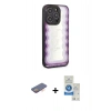 MARSİLYAN™- iPhone 12 Pro Max Kılıf Odak Klasik Serisi - Şeffaf Royal Nano Ekran Koruyucu + Renkli Kamera Lens Koruma Cam - TU