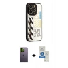 MARSİLYAN™- iPhone 12 Pro Max Kılıf Odak Klasik Serisi - Şeffaf Royal Nano Ekran Koruyucu + Neon Fosforlu Kamera Lens - YL