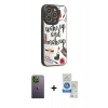 MARSİLYAN™- iPhone 12 Pro Max Kılıf Odak Klasik Serisi - Şeffaf Royal Nano Ekran Koruyucu + Neon Fosforlu Kamera Lens - YL