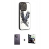 MARSİLYAN™- iPhone 12 Pro Max Kılıf Odak Klasik Serisi - Şeffaf Temperli Cam Ekran Koruyucu + Neon Fosforlu Kamera Lens - BZ