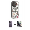 MARSİLYAN™- iPhone 12 Pro Max Kılıf Odak Klasik Serisi - Şeffaf Temperli Cam Ekran Koruyucu + Neon Fosforlu Kamera Lens - BZ