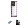 MARSİLYAN™- iPhone 12 Pro Max Kılıf Odak Klasik Serisi - Şeffaf Temperli Cam Ekran Koruyucu + Gökkuşağı Shine Kamera Lens Koruma Cam