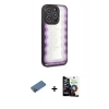 MARSİLYAN™- iPhone 12 Pro Max Kılıf Odak Klasik Serisi - Şeffaf Temperli Cam Ekran Koruyucu + Shine Kamera Lens Koruma Cam - GD