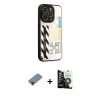 MARSİLYAN™- iPhone 12 Pro Max Kılıf Odak Klasik Serisi - Şeffaf Temperli Cam Ekran Koruyucu + Kırmızı Metal Kamera Lens Koruma Cam