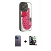 MARSİLYAN™- iPhone 12 Pro Max Kılıf Odak Klasik Serisi - Şeffaf Temperli Cam Ekran Koruyucu + Mavi Neon Fosforlu Kamera Lens