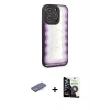 MARSİLYAN™- iPhone 12 Pro Max Kılıf Odak Klasik Serisi - Şeffaf Temperli Cam Ekran Koruyucu + Mavi Renkli Kamera Lens Koruma Cam