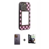 MARSİLYAN™- iPhone 12 Pro Max Kılıf Odak Klasik Serisi - Şeffaf Temperli Cam Ekran Koruyucu + Neon Fosforlu Kamera Lens - SI