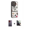 MARSİLYAN™- iPhone 12 Pro Max Kılıf Odak Klasik Serisi - Şeffaf Temperli Cam Ekran Koruyucu + Neon Fosforlu Kamera Lens - TU
