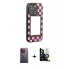 MARSİLYAN™- iPhone 12 Pro Max Kılıf Odak Klasik Serisi - Şeffaf Temperli Cam Ekran Koruyucu + Neon Fosforlu Kamera Lens - TU