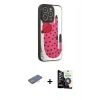 MARSİLYAN™- iPhone 12 Pro Max Kılıf Odak Klasik Serisi - Şeffaf Temperli Cam Ekran Koruyucu + Pembe Renkli Kamera Lens Koruma Cam