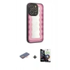 MARSİLYAN™- iPhone 12 Pro Max Kılıf Odak Klasik Serisi - Şeffaf Temperli Cam Ekran Koruyucu + Renkli Kamera Lens Koruma Cam - TU