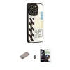 MARSİLYAN™- iPhone 12 Pro Max Kılıf Odak Klasik Serisi - Şeffaf Temperli Cam Ekran Koruyucu + Shine Kamera Lens Koruma Cam - SABE